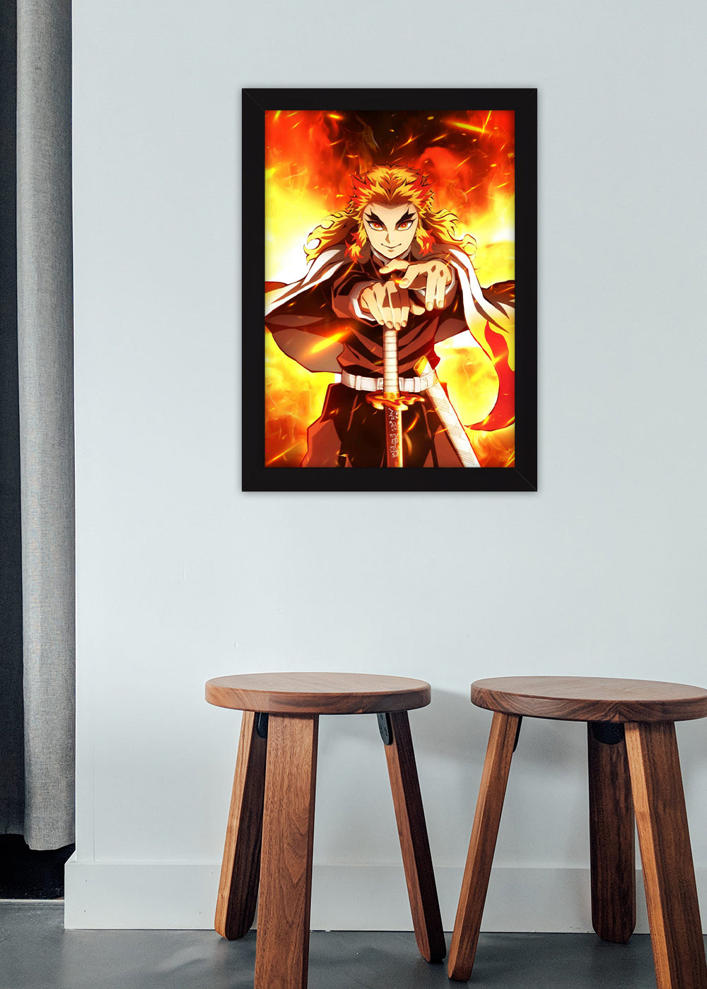 Quadro Decorativo Demon Slayer - Kyojuro Rengoku - Com vidro