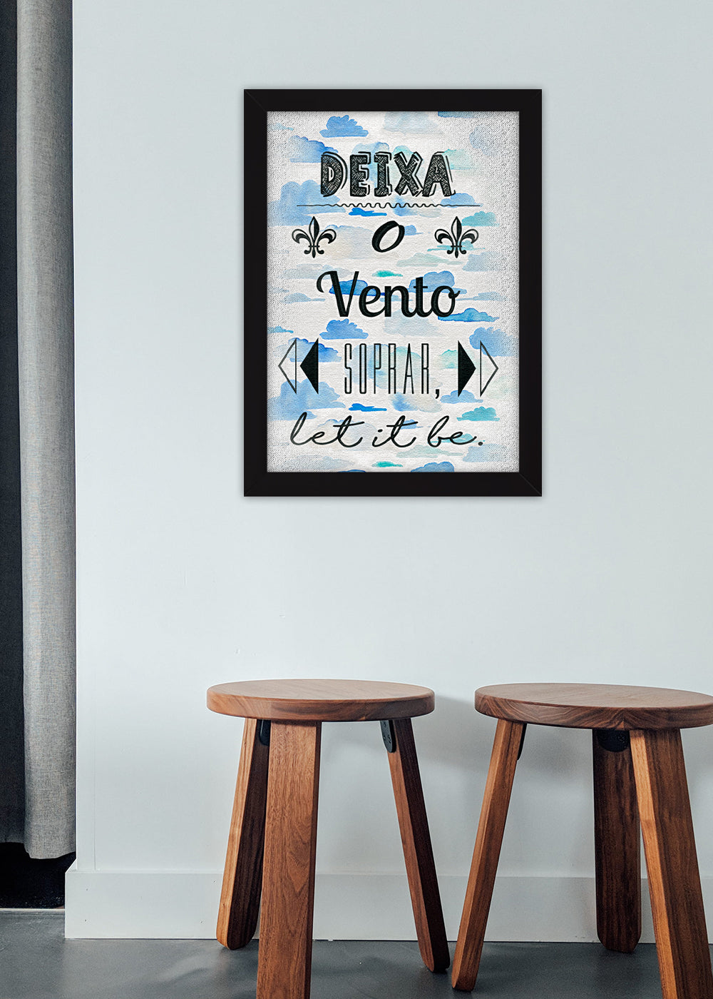 Quadro Decorativo Deixa o vento soprar - Com vidro