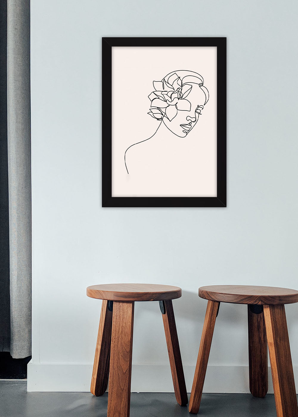 Quadro Decorativo Bela Moça Abstrato - Com vidro