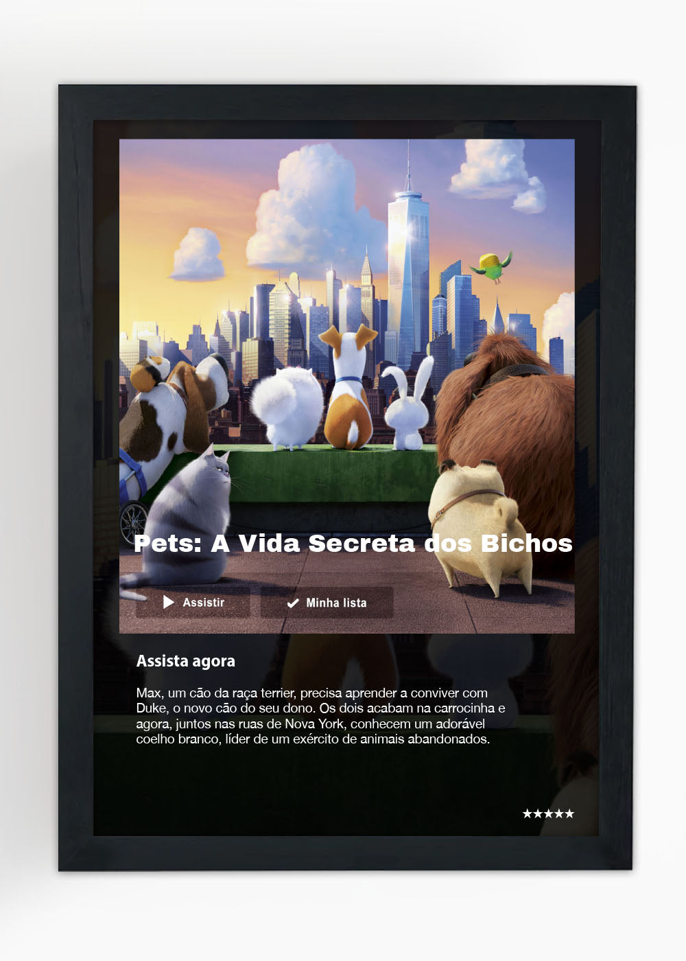 Quadro Decorativo A Vida Secreta dos Bichos - Com vidro