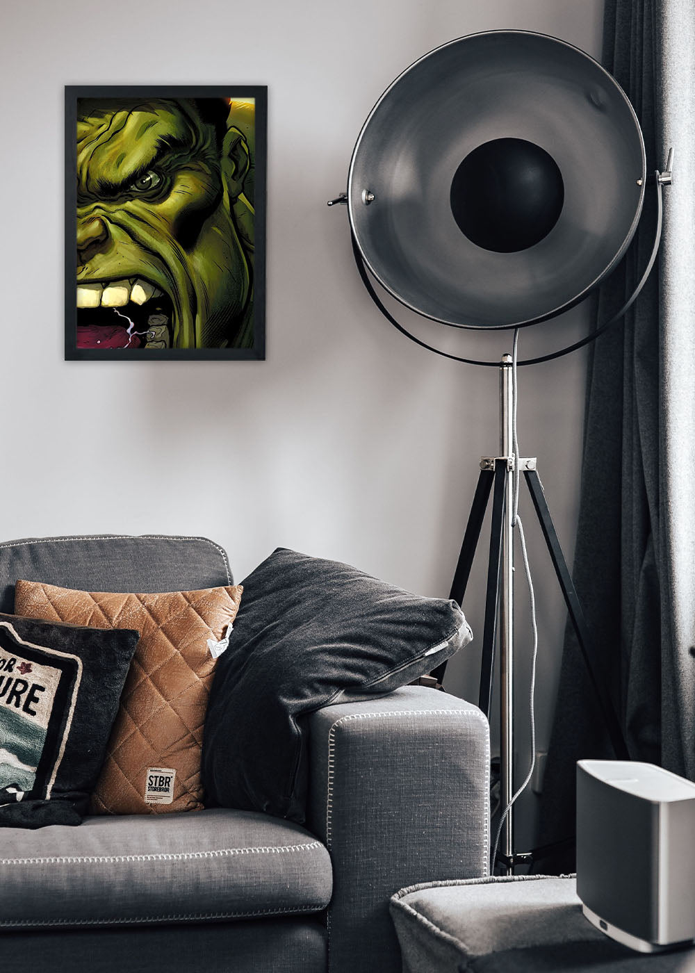 Quadro Heroi Marvel - Hulk agressivo - Com vidro