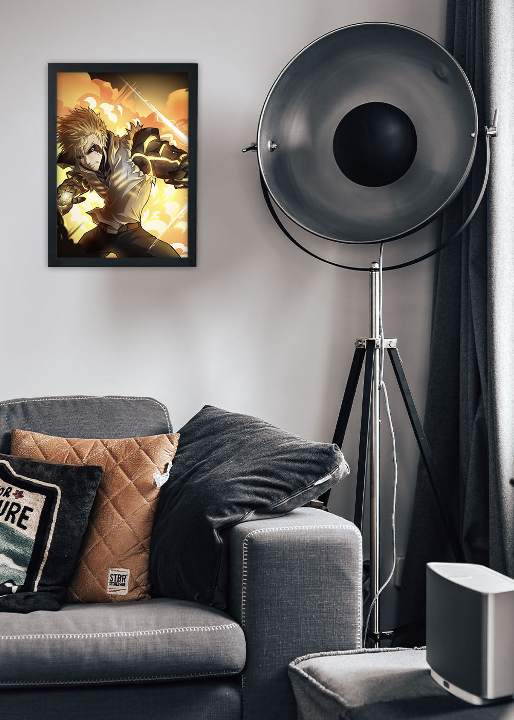 Quadro Decorativo One-Punch Man - Genos - Com vidro