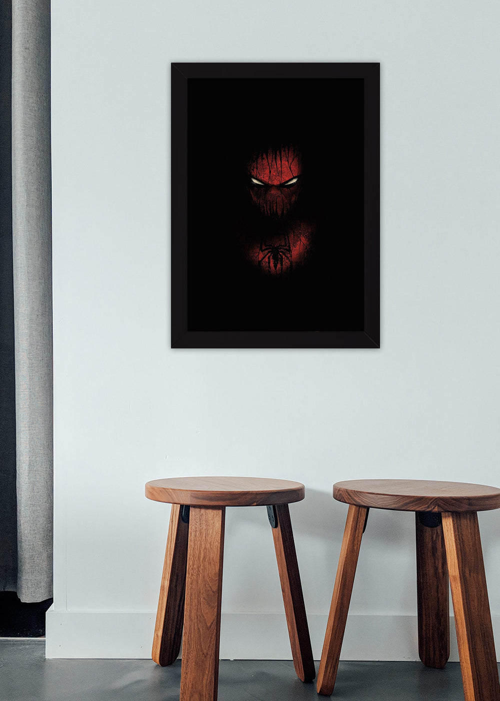 Quadro Decorativo Homem aranha sombrio - Com vidro