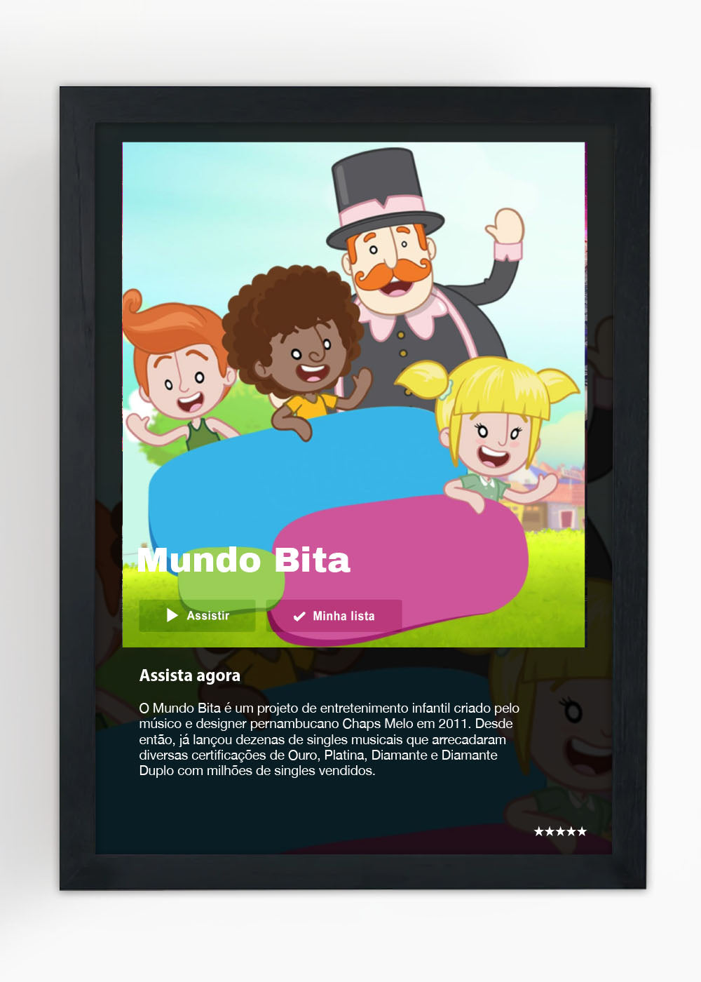 Quadro Decorativo Mundo Bita - Com vidro