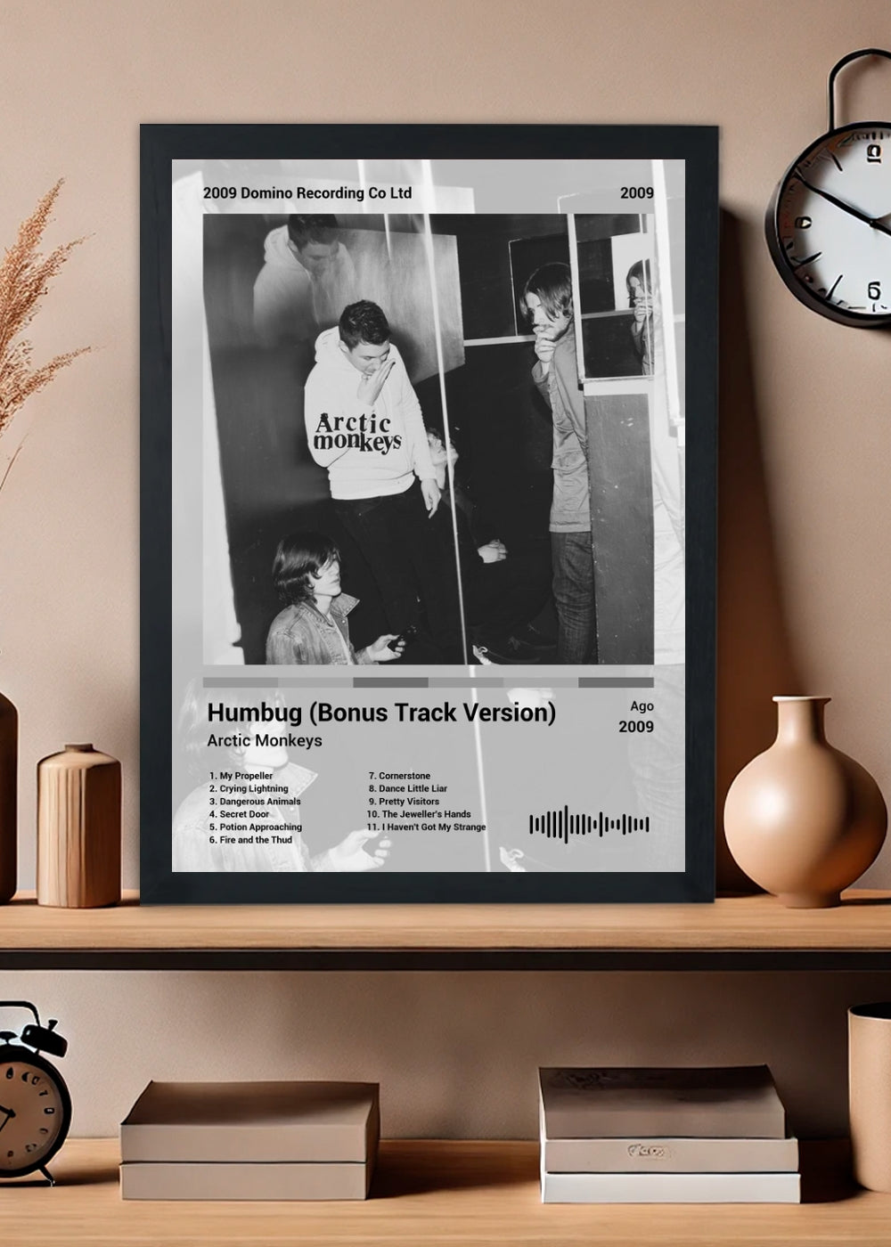 Quadro Arctic Monkeys Humbug (Bon... (Black&white) Com Vidro