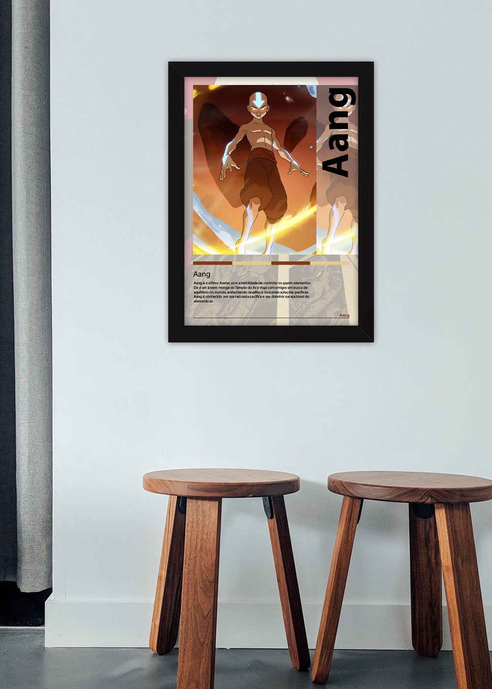 Quadro Decorativo Aang - Avatar: A Lenda de Aang - Com vidro