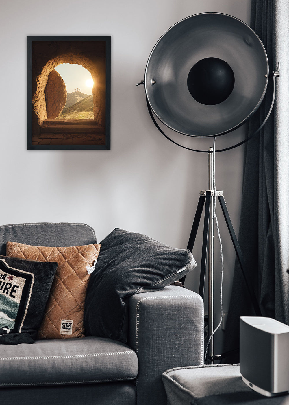 Quadro Renascimento de deus - religioso - Com vidro