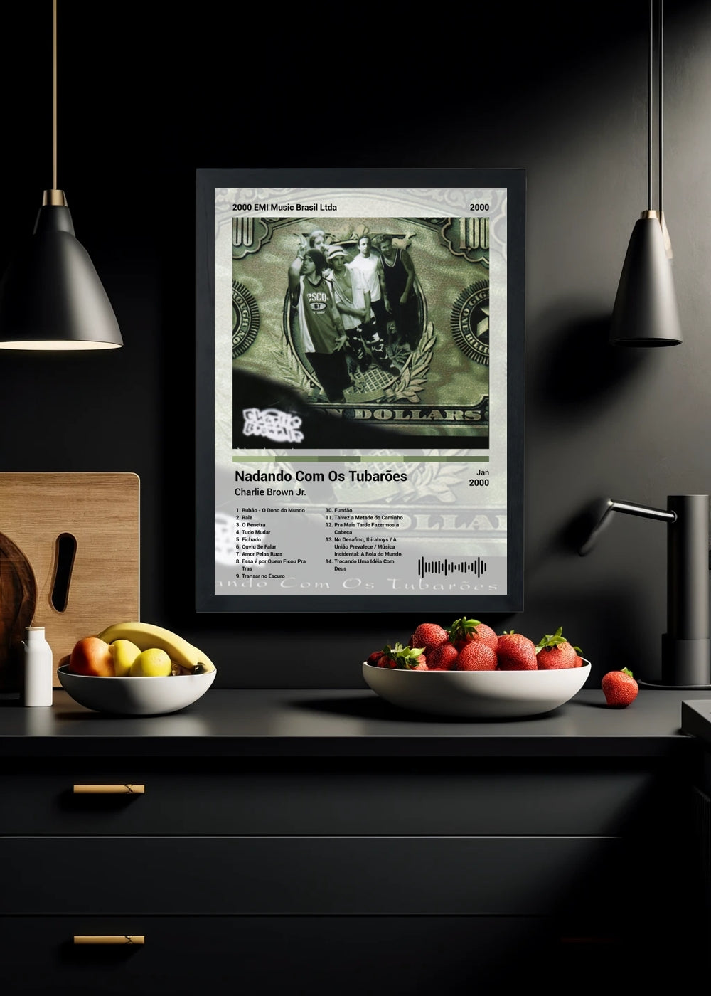 Quadro Charlie Brown Jr. Nadando Com Os... (Light) Com Vidro
