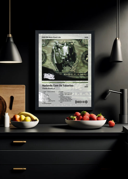 Quadro Charlie Brown Jr. Nadando Com Os... (Light) Com Vidro