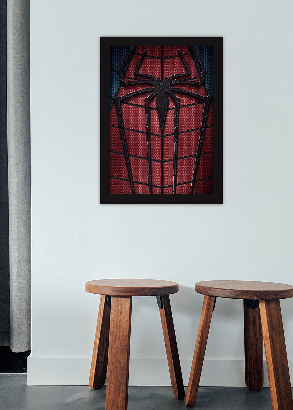 Quadro Decorativo Heroi Marvel - Logo do aranha - Com vidro