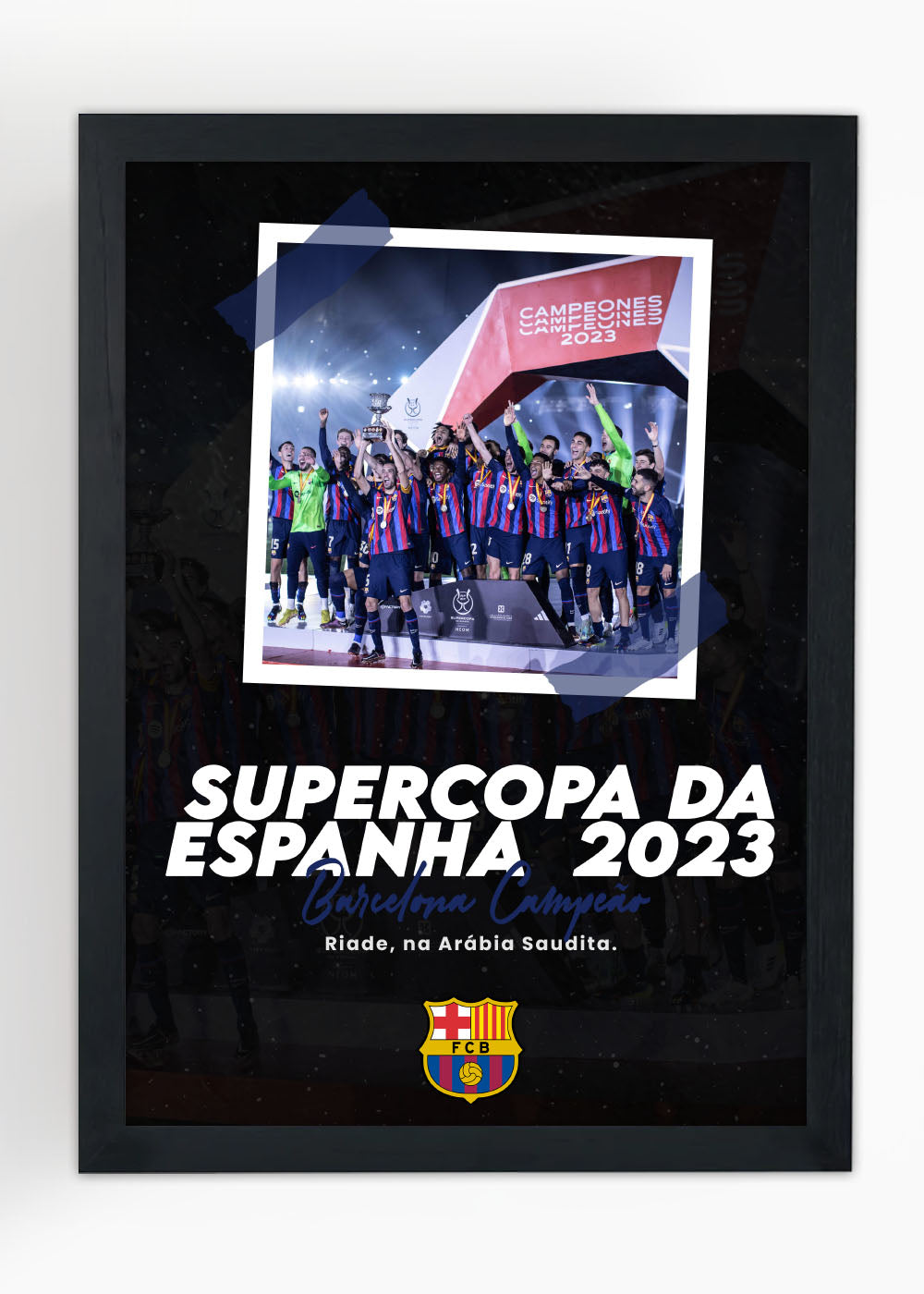 Quadro Supercopa da Espanha 2023 - Com vidro