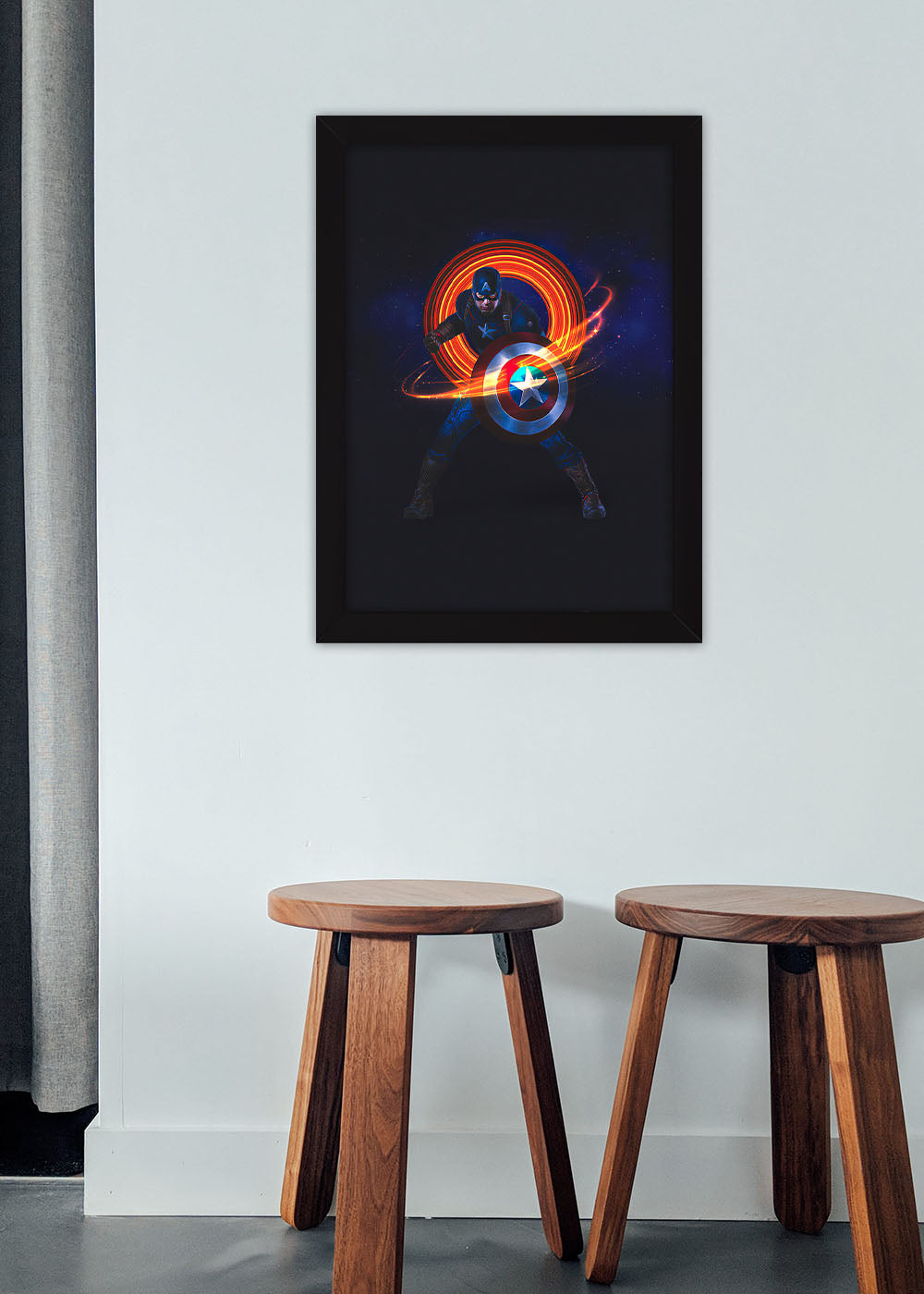 Quadro Decorativo Capitão America - Marvel - Com vidro