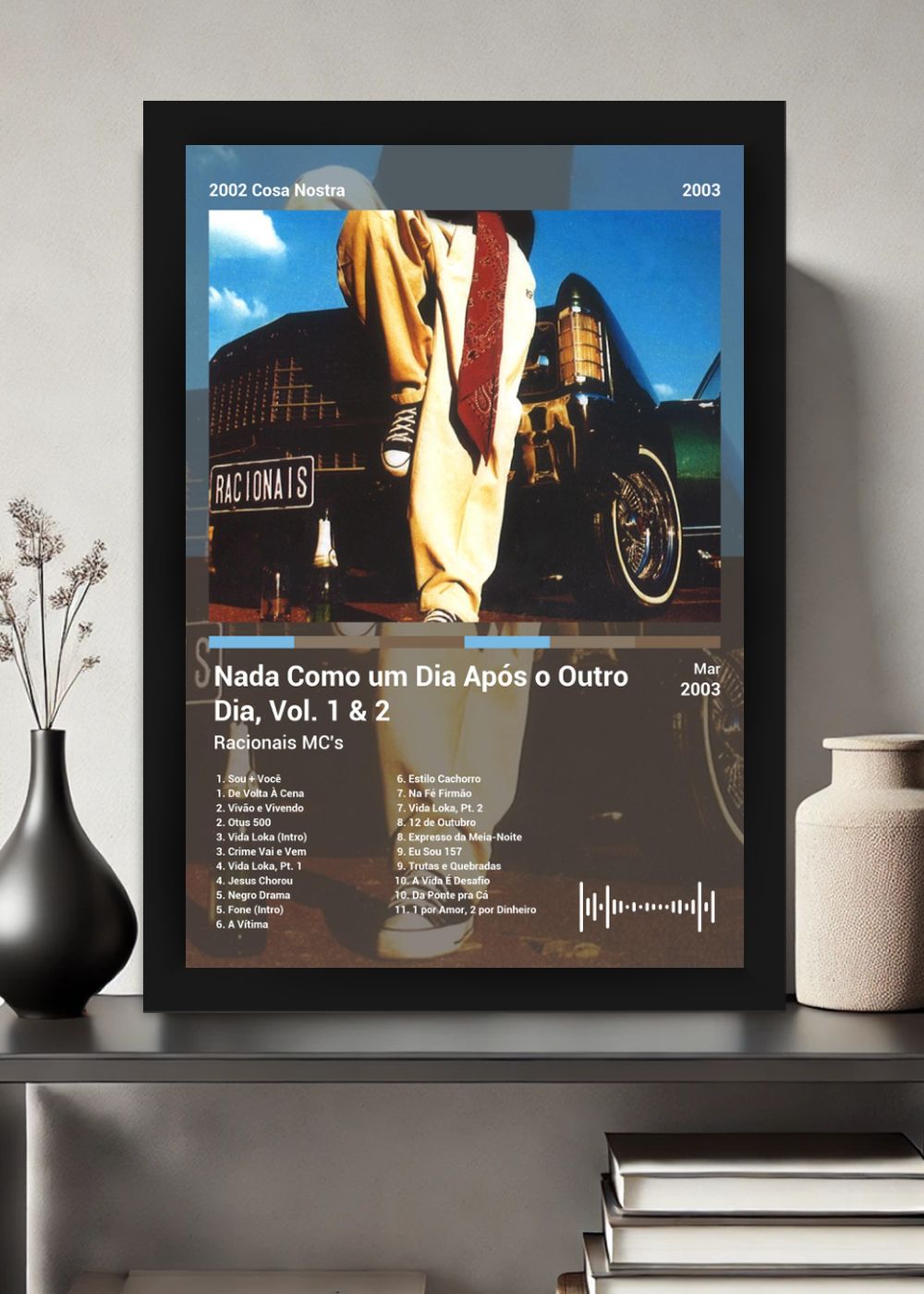 Quadro Racionais MC's Nada Como um Di... (Colored) Com Vidro