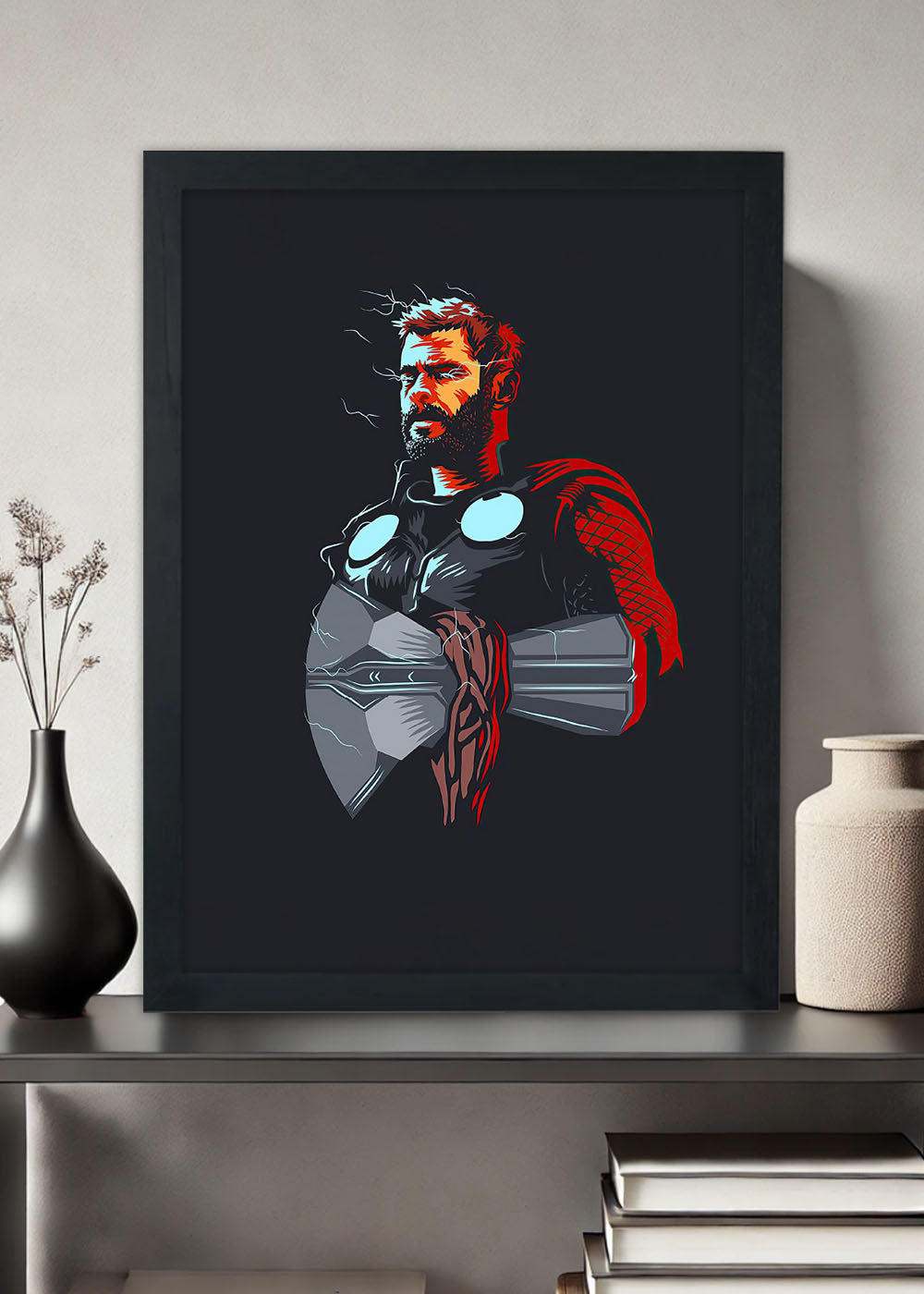 Quadro Decorativo Deus do Tovão - Marvel - Com vidro