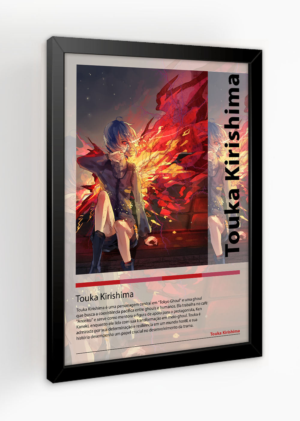 Quadro Decorativo Touka Kirishima - Tokyo Ghoul - Com vidro