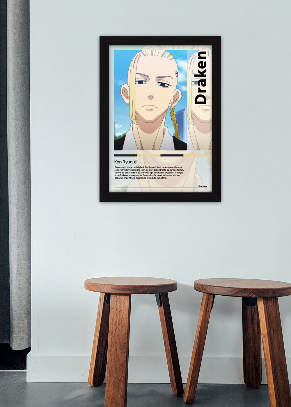 Quadro Decorativo Ken Ryuguji - Tokyo Revengers - Com vidro