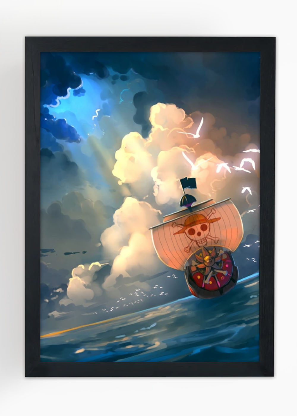 Quadro Decorativo One Piece - Thousand Sunny - Com vidro