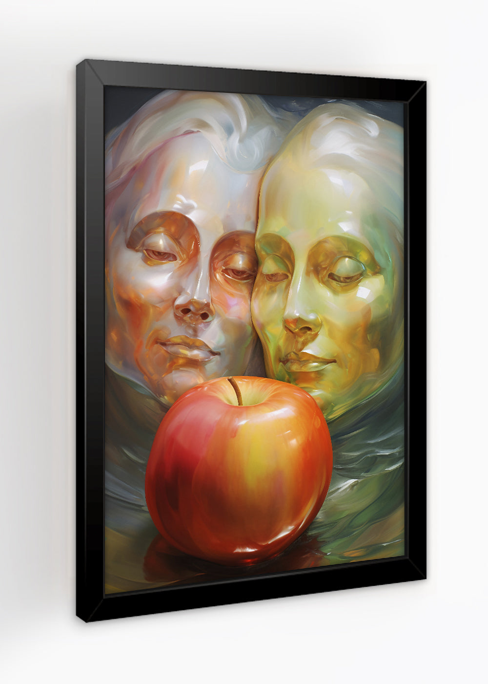 Quadro Decorativo Adão e eva abstratos Abstrato - Com vidro