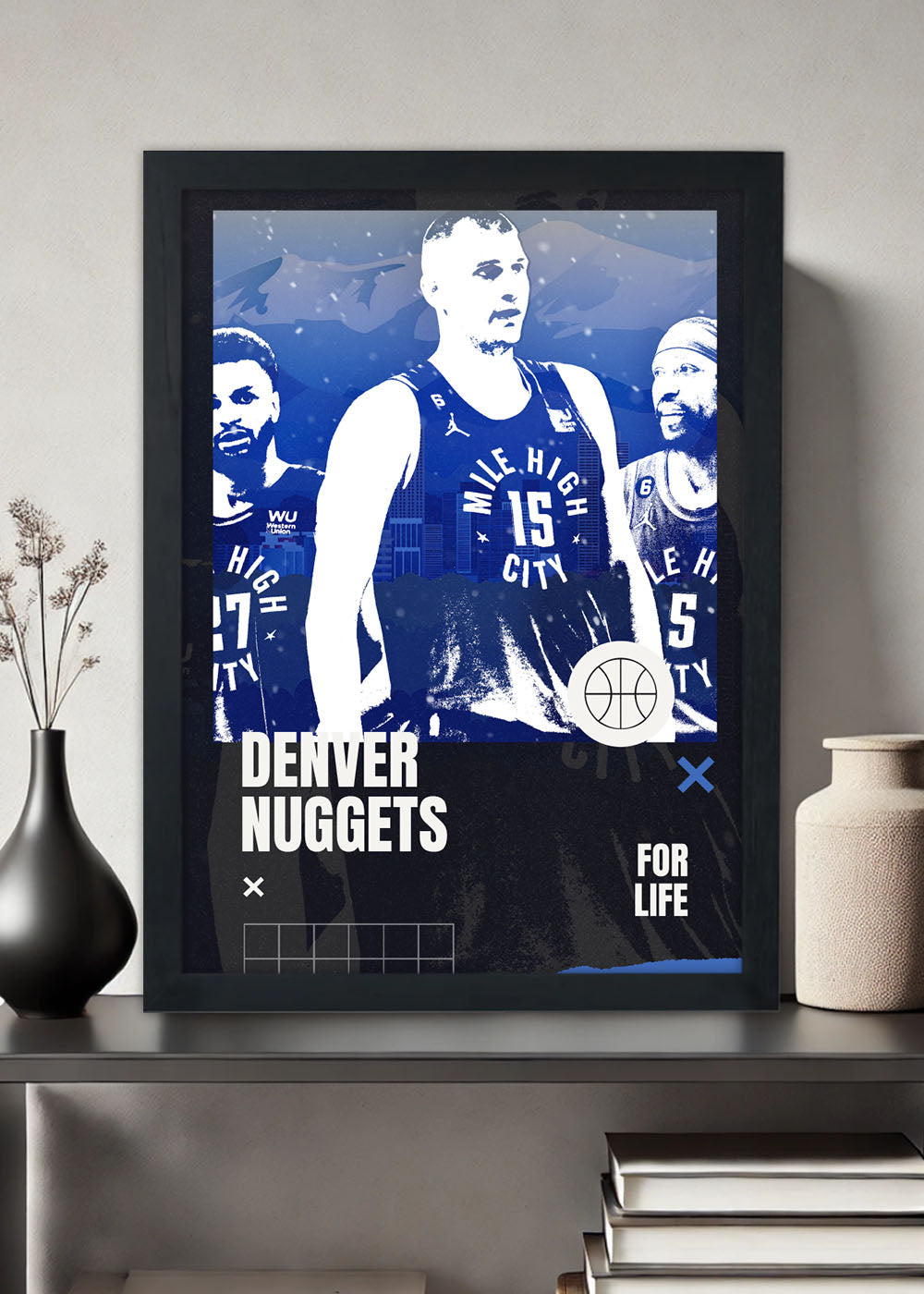 Quadro Decorativo Denver Nuggets - Com vidro