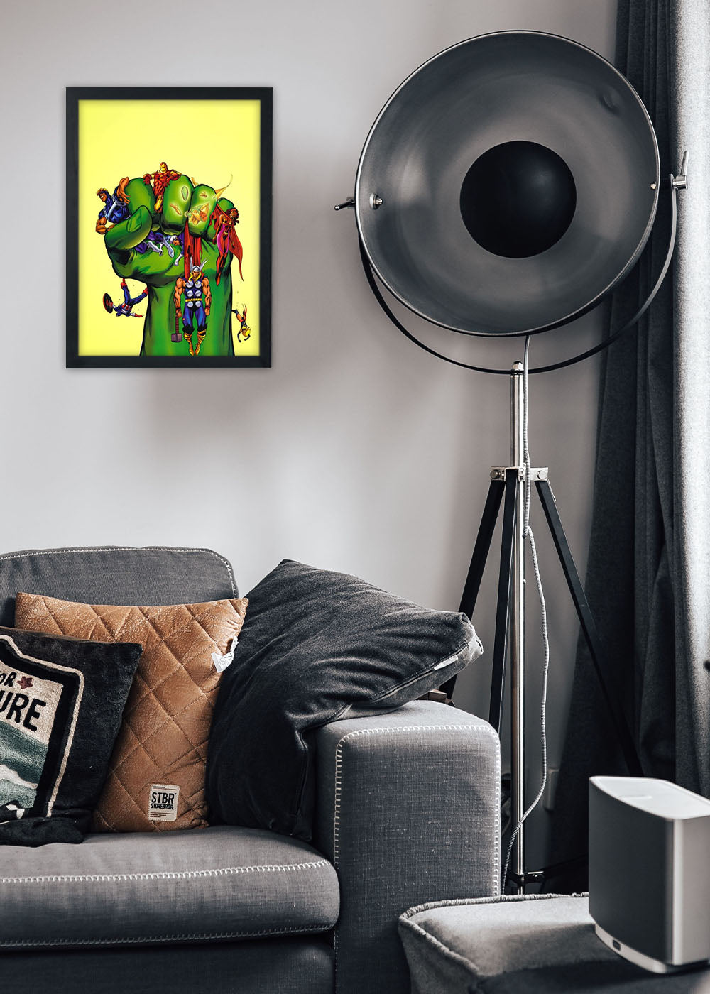 Quadro Decorativo Herois - Marvel - Com vidro