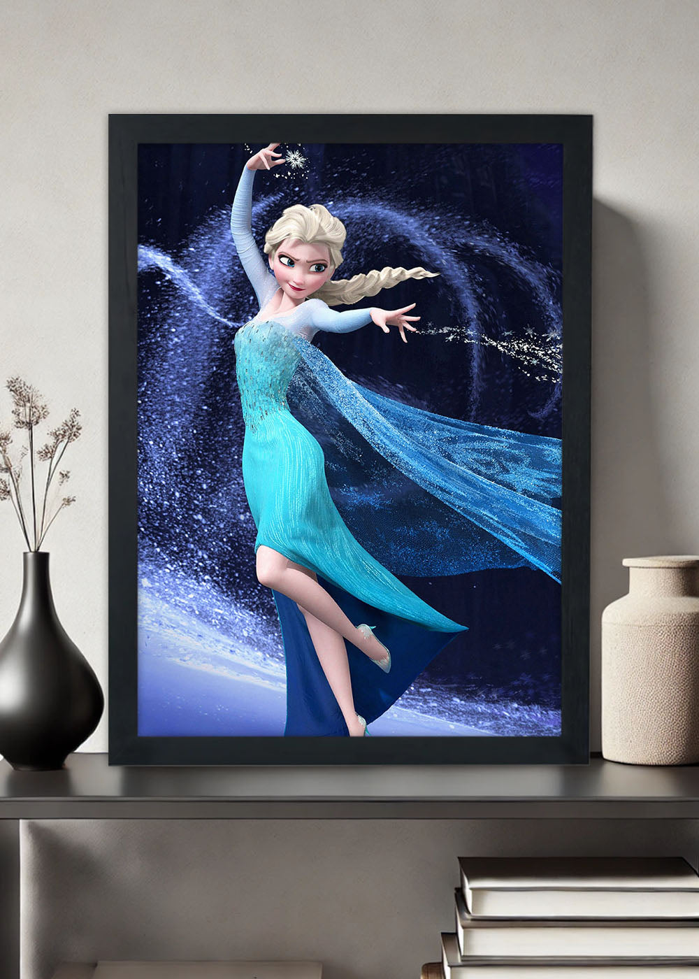 Quadro Elsa rainha do gelo - Com vidro