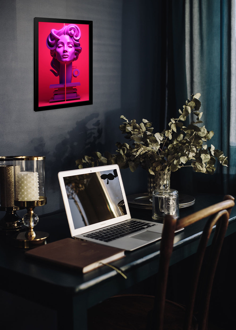 Quadro Decorativo Arte rosto mulher geométrica - Com vidro