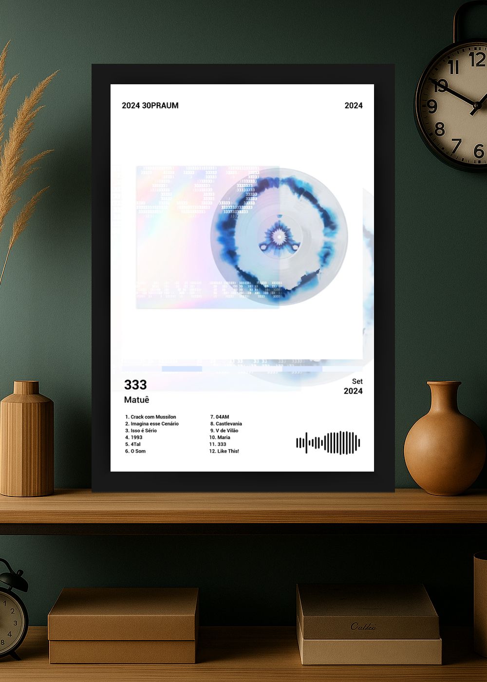 Quadro Decorativo Matuê 333 (Light) Com Vidro