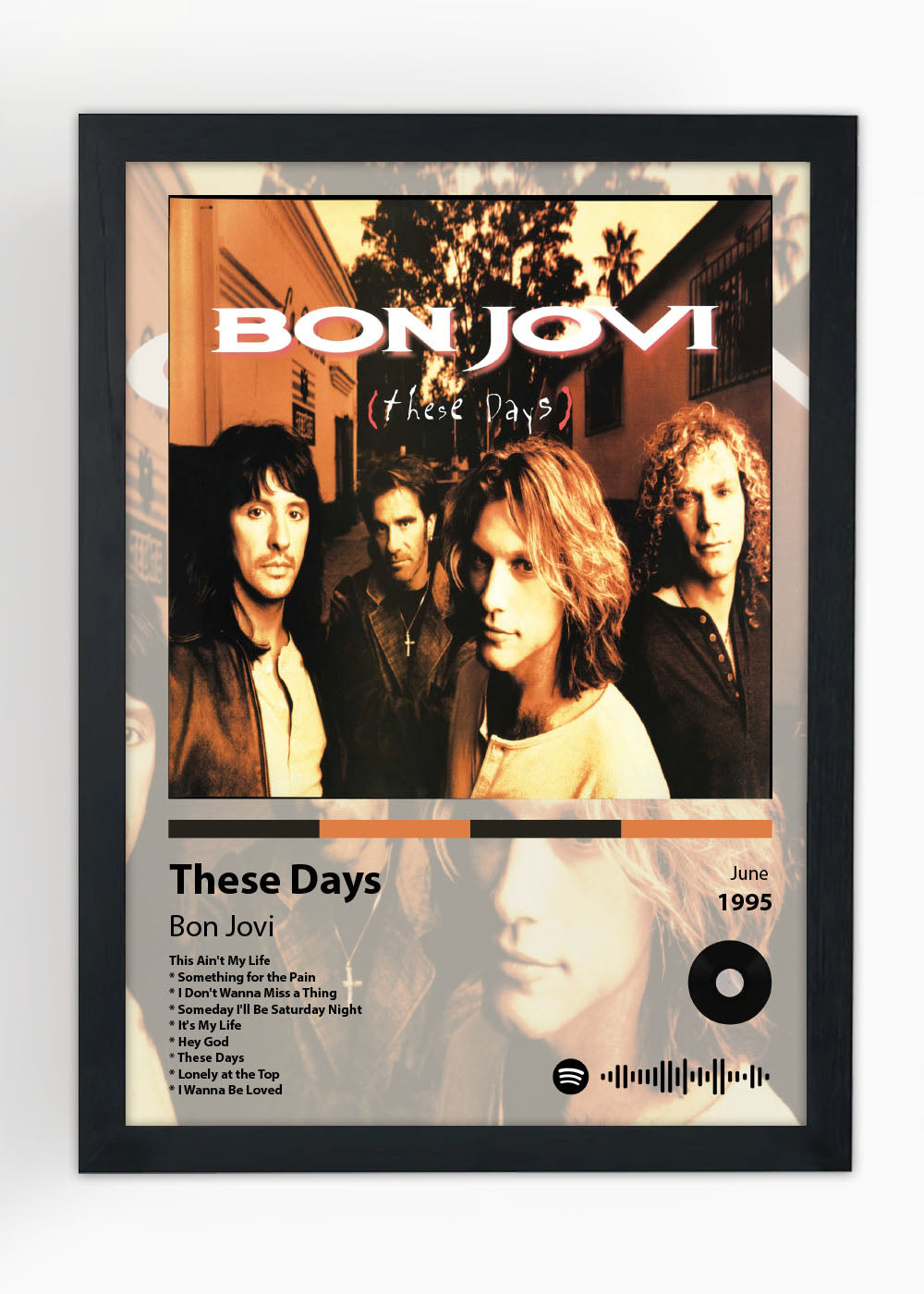 Quadro These Days - Bon Jovi - Com vidro