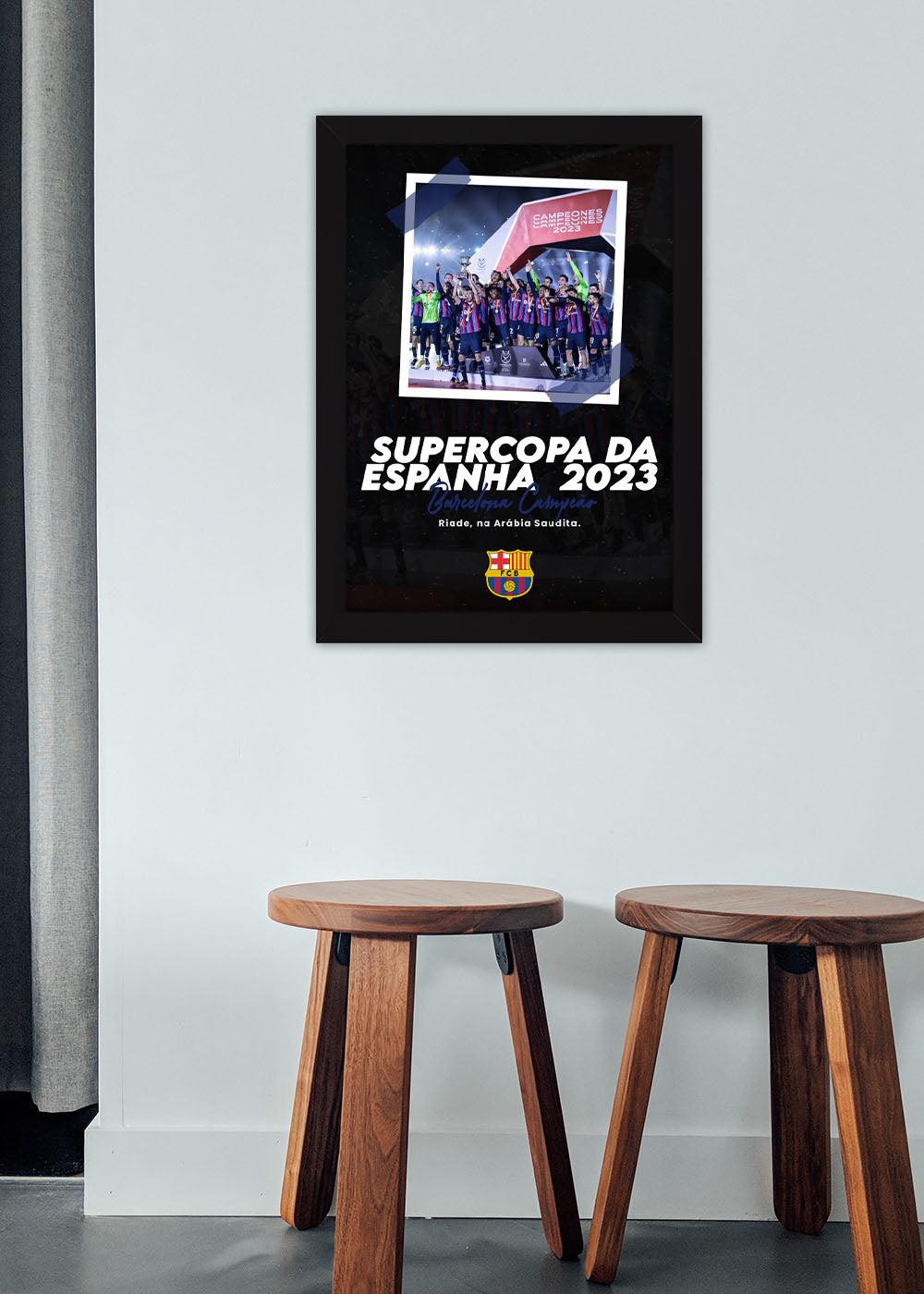 Quadro Supercopa da Espanha 2023 - Com vidro