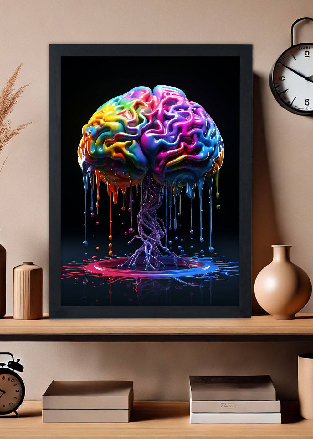 Quadro Decorativo arte do cérebro humano - Com vidro