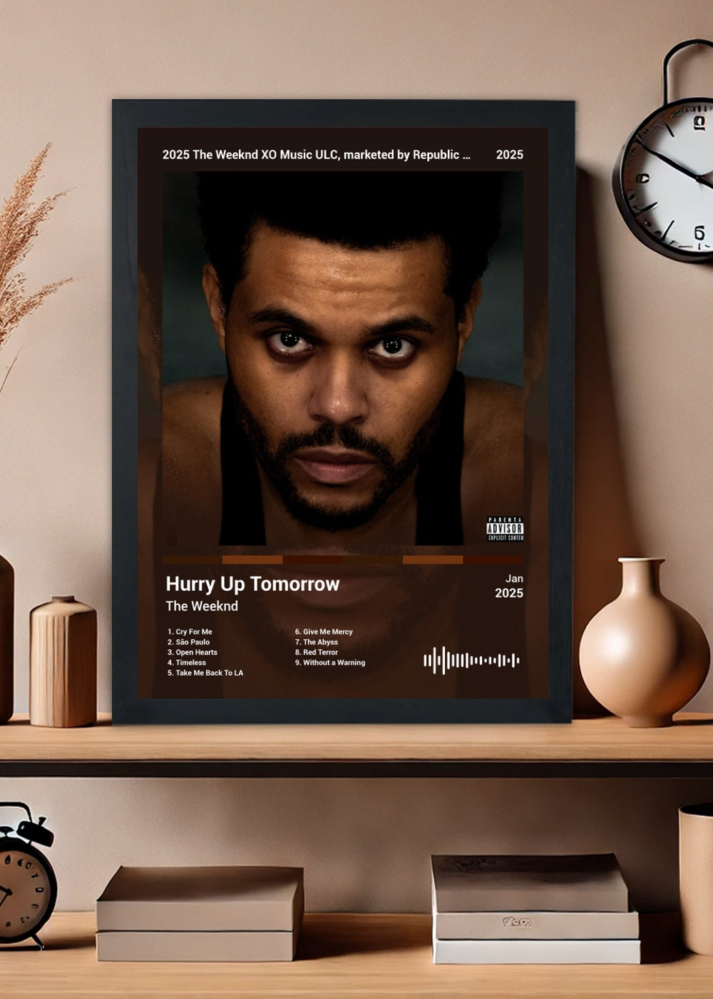 Quadro The Weeknd Hurry Up Tomorrow (Colored) Com Vidro