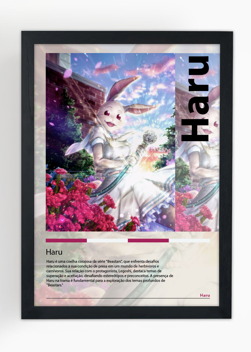 Quadro Decorativo Haru - Beastars - O Lobo Bom - Com vidro