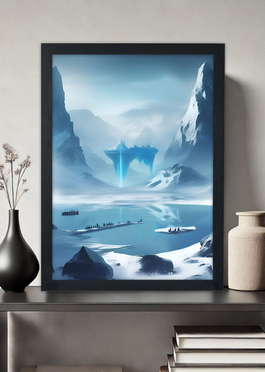 Quadro Decorativo O Reino de Jotunheim - Com vidro