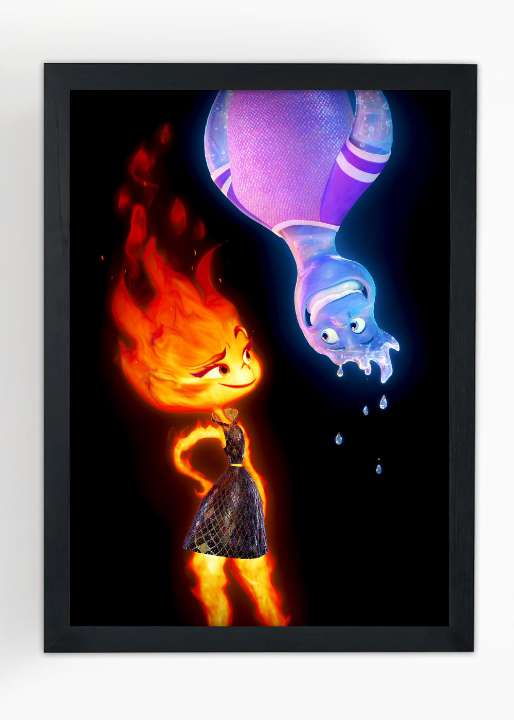 Quadro Decorativo Fogo e a agua - Com vidro