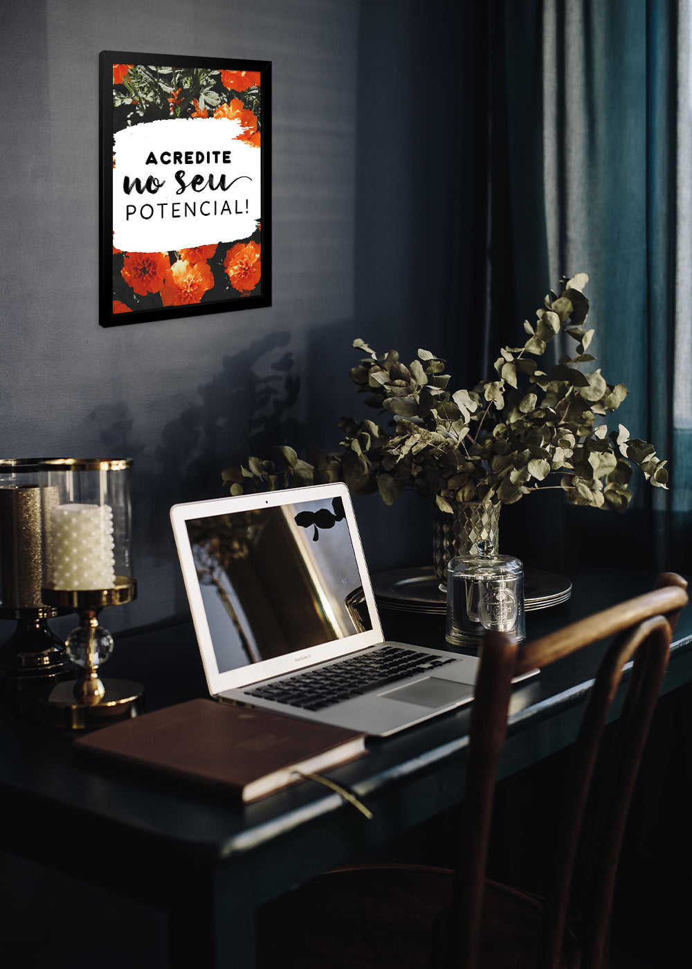 Quadro Decorativo Acredite no seu potencial - Com vidro