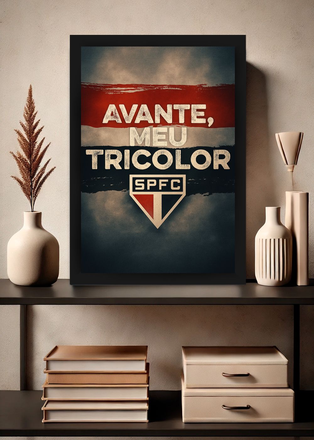 Quadro São Paulo FC Avante SPFC Com Vidro e Moldura