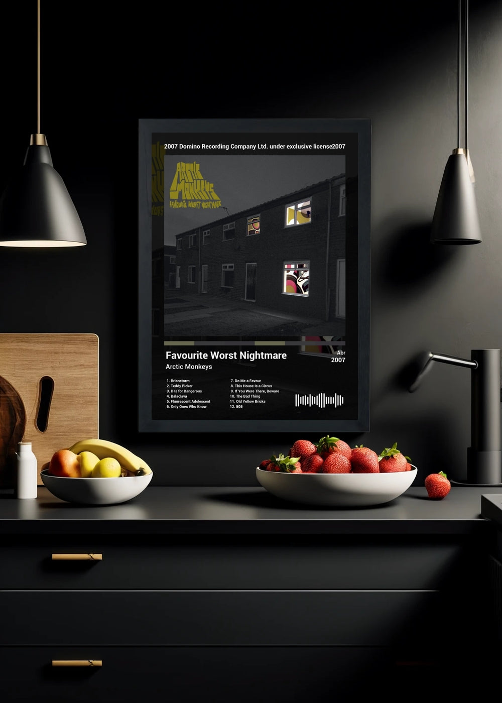 Quadro Arctic Monkeys Favourite Worst Ni... (Dark) Com Vidro