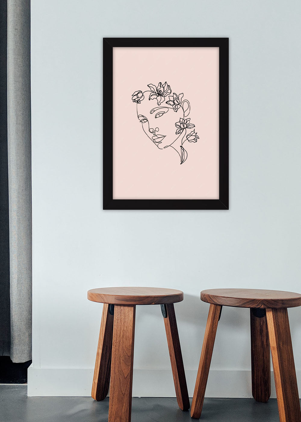 Quadro Decorativo A Moça Abstrato - Com vidro