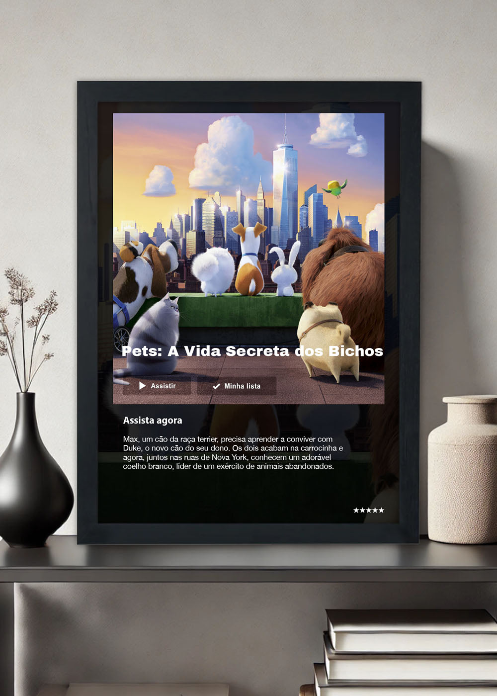 Quadro Decorativo A Vida Secreta dos Bichos - Com vidro