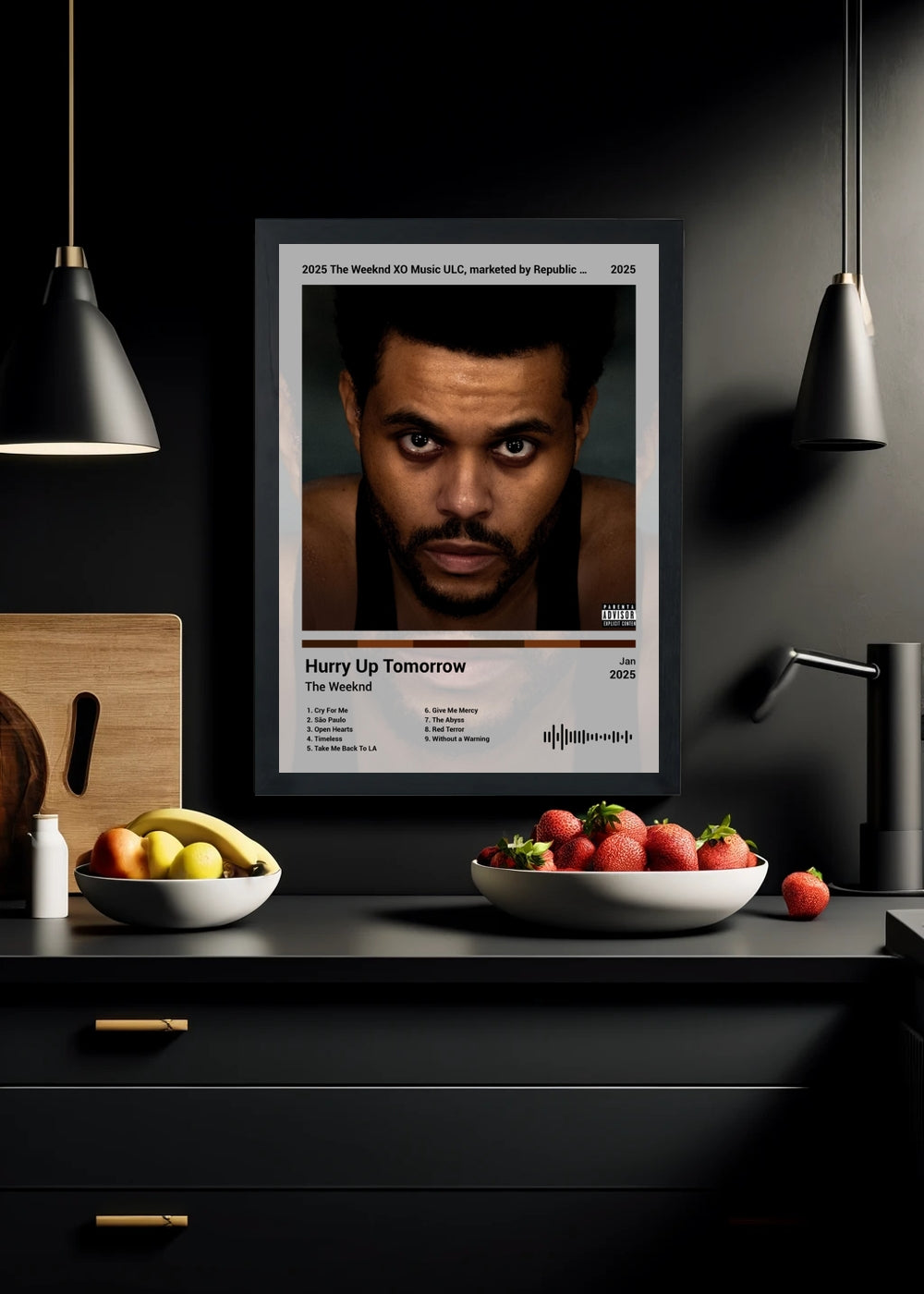 Quadro The Weeknd Hurry Up Tomorrow (Light) Com Vidro