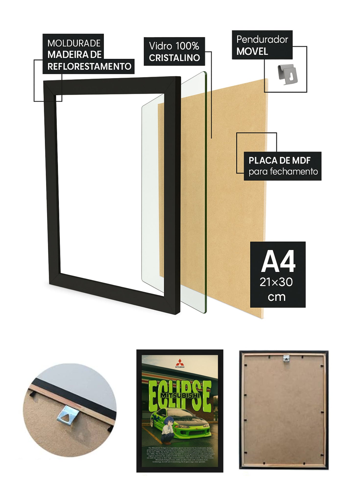 Quadro com vidro Mitsubishi Eclipse Anime Poster