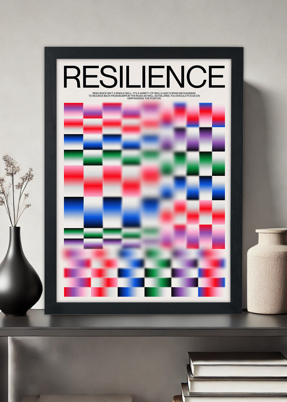 Quadro Decorativo Abstrato Resilience Colors - Com vidro