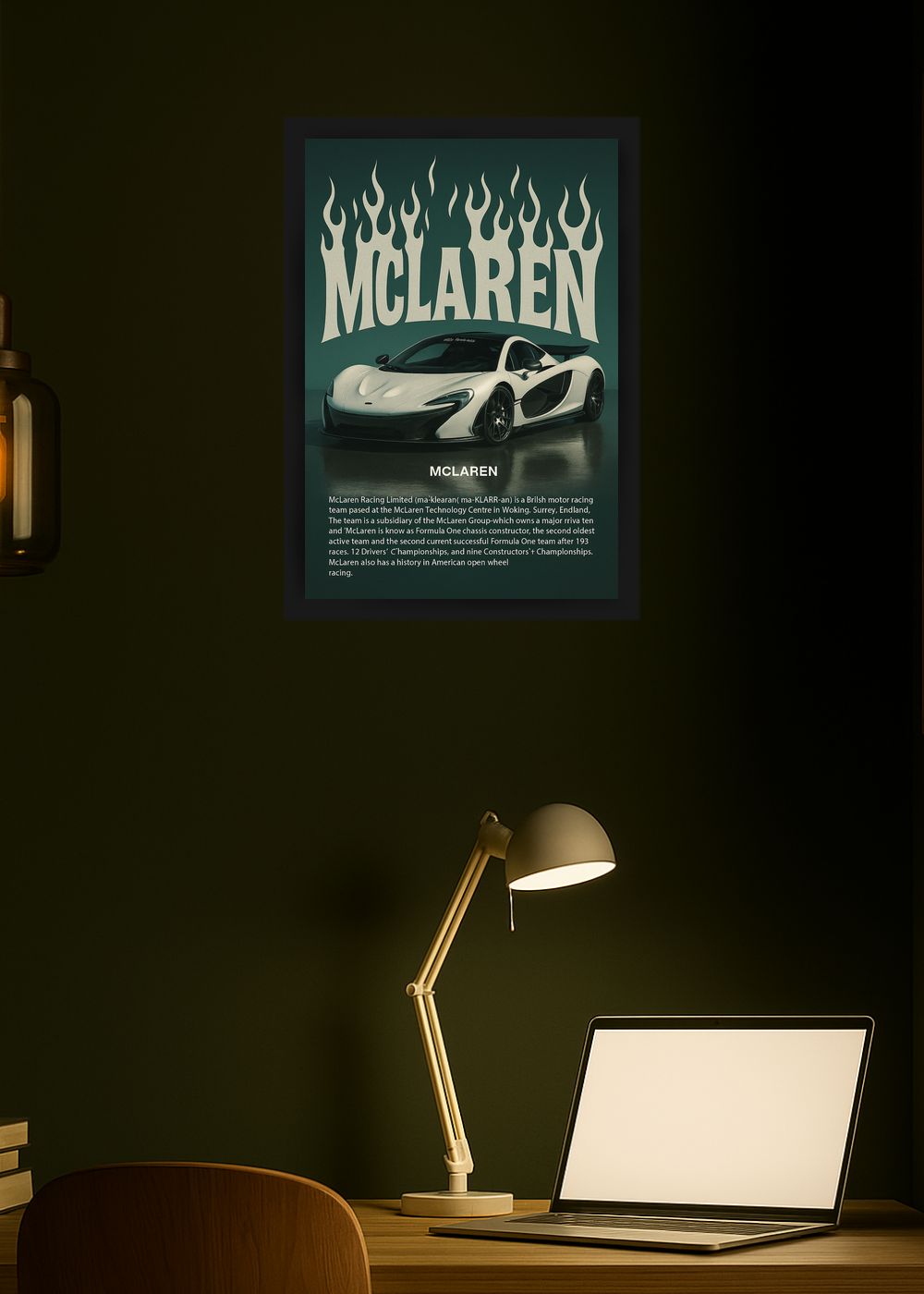 Quadro Decorativo McLaren P1 Lenda das Ruas Com Vidro