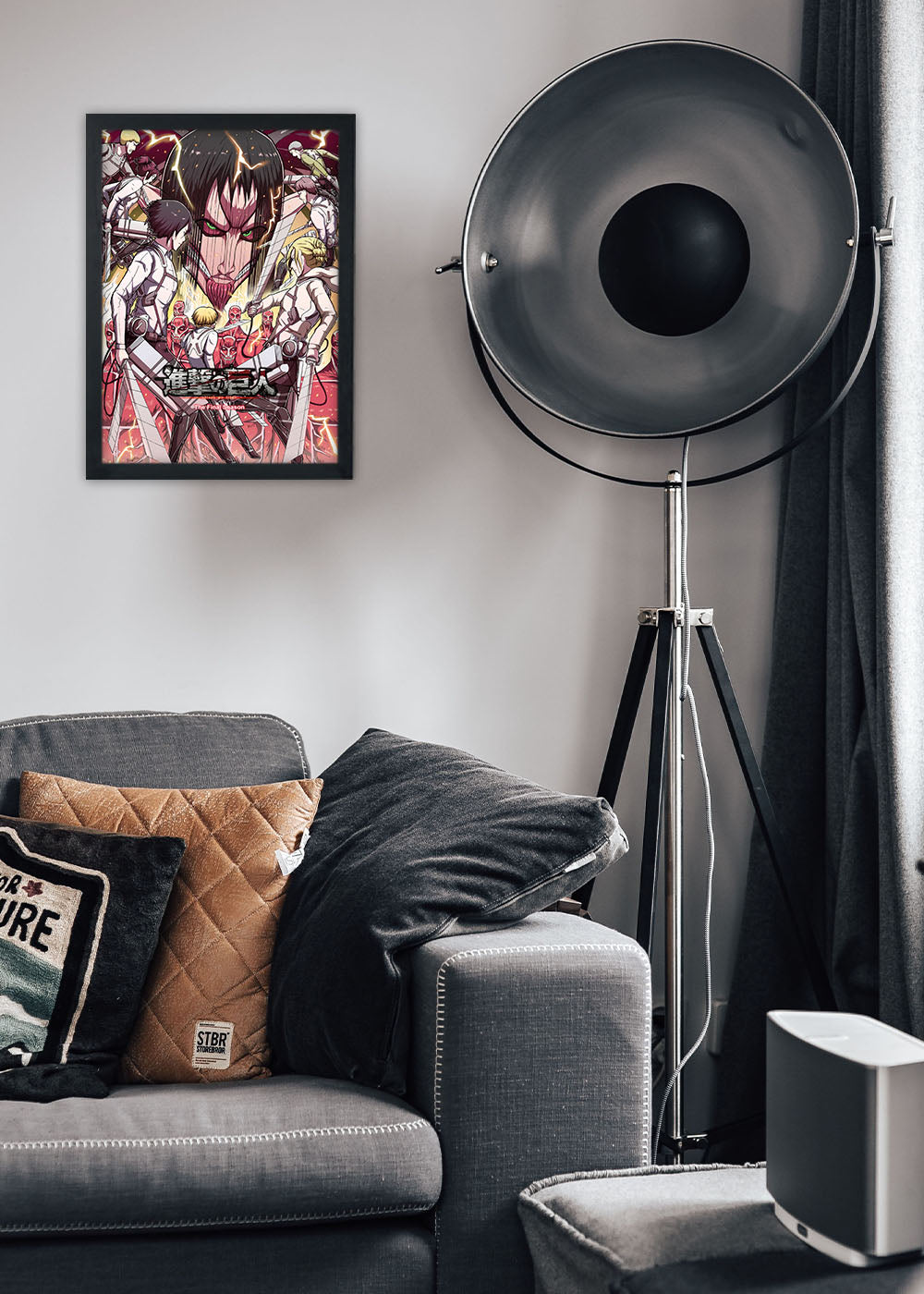 Quadro Decorativo Attack on Titan - Anime - Com vidro