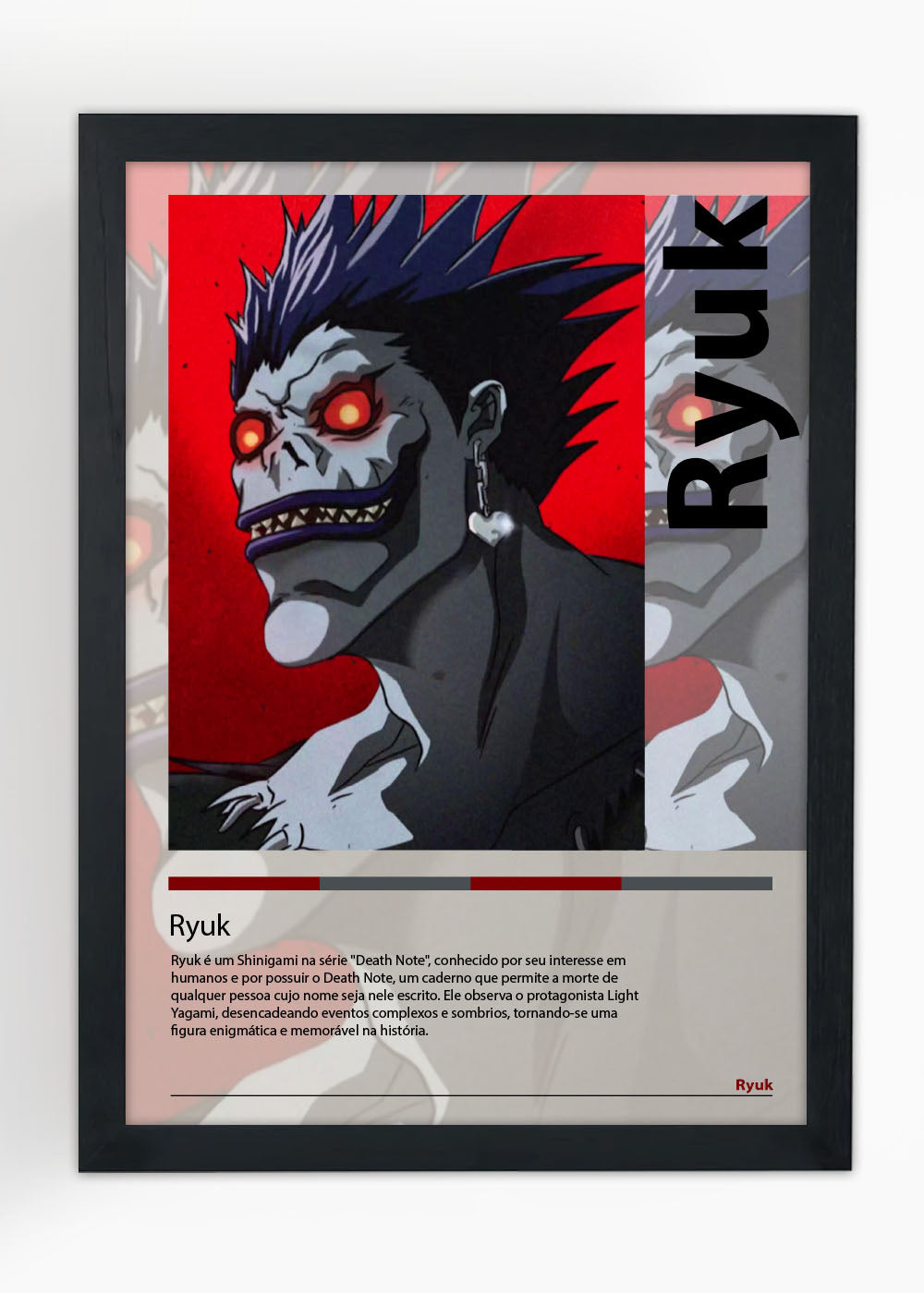 Quadro Decorativo Ryuk - Death Note - Com vidro