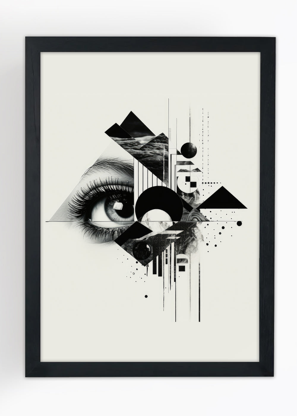 Quadro Decorativo Arte abstrata de piramides - Com vidro