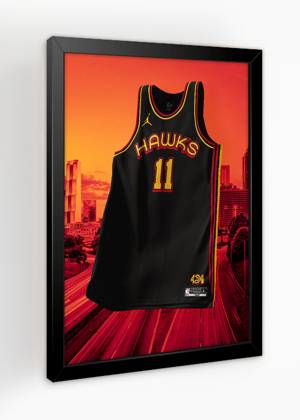 Quadro Decorativo Regata Atlanta Hawks - Com vidro