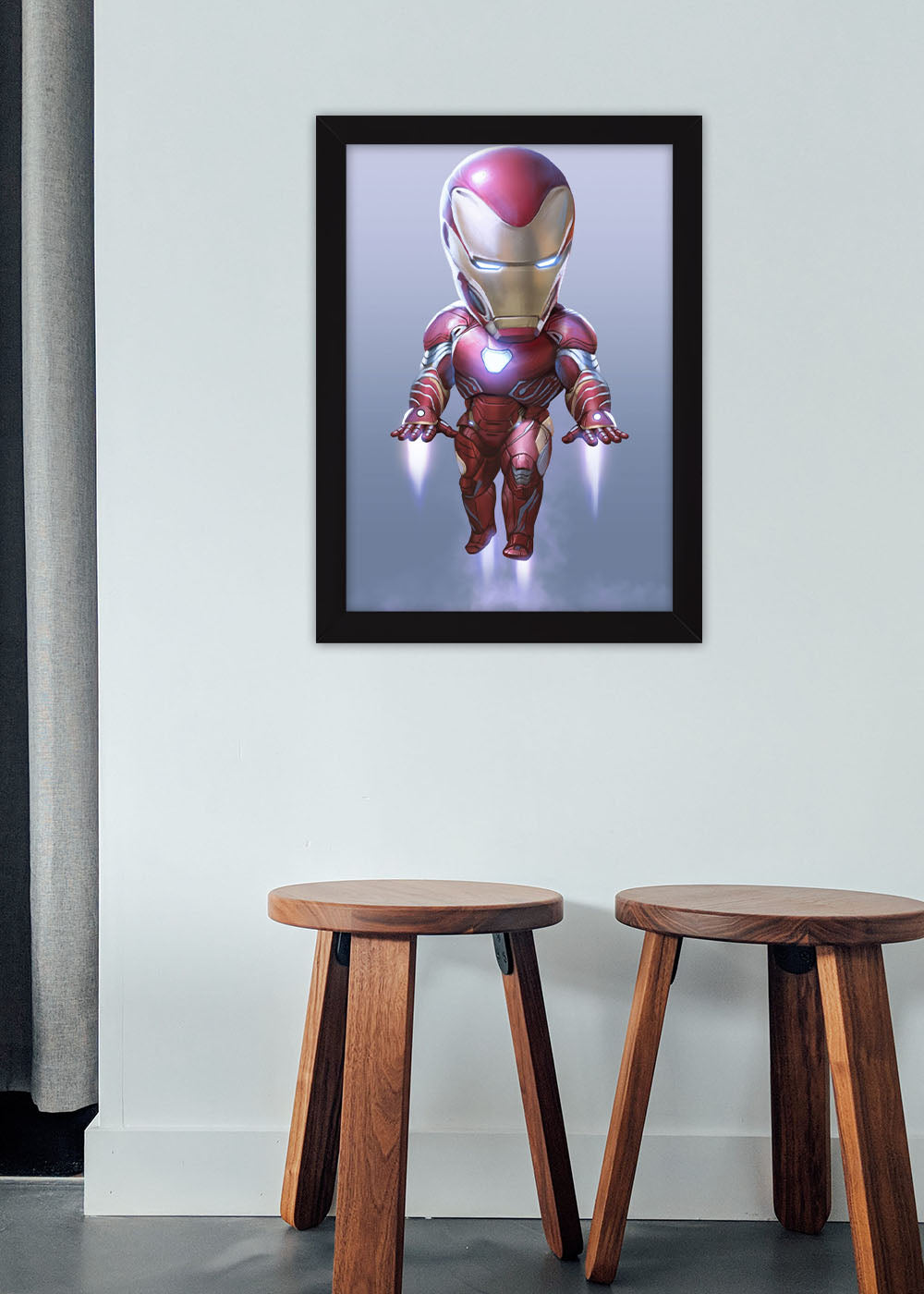 Quadro Marvel - Homem de Ferro cabeçudo - Com vidro