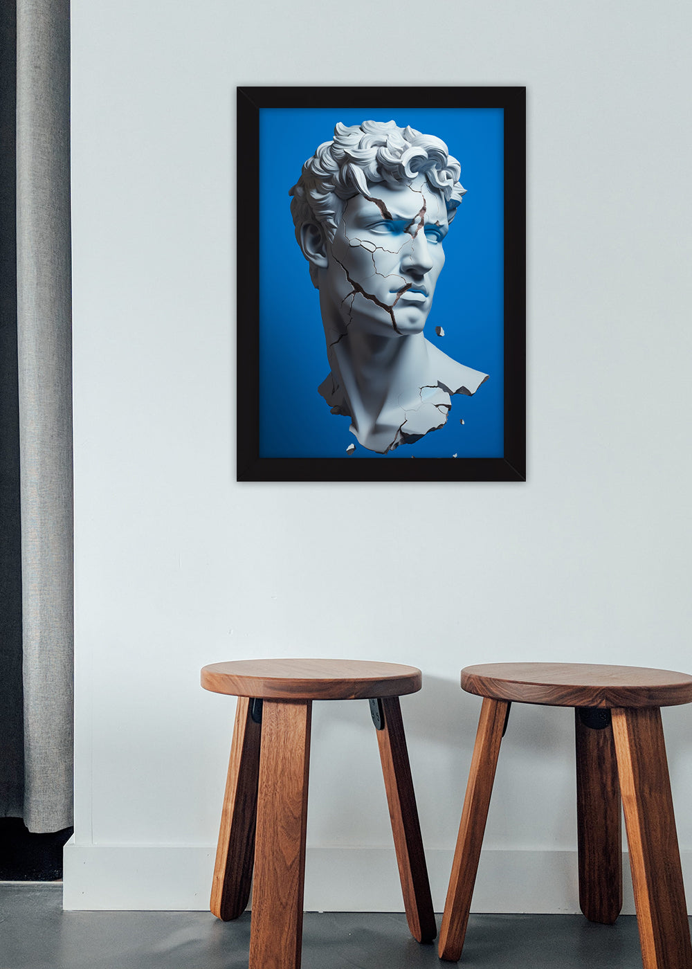 Quadro Decorativo Homem de pedra quebrado - Com vidro