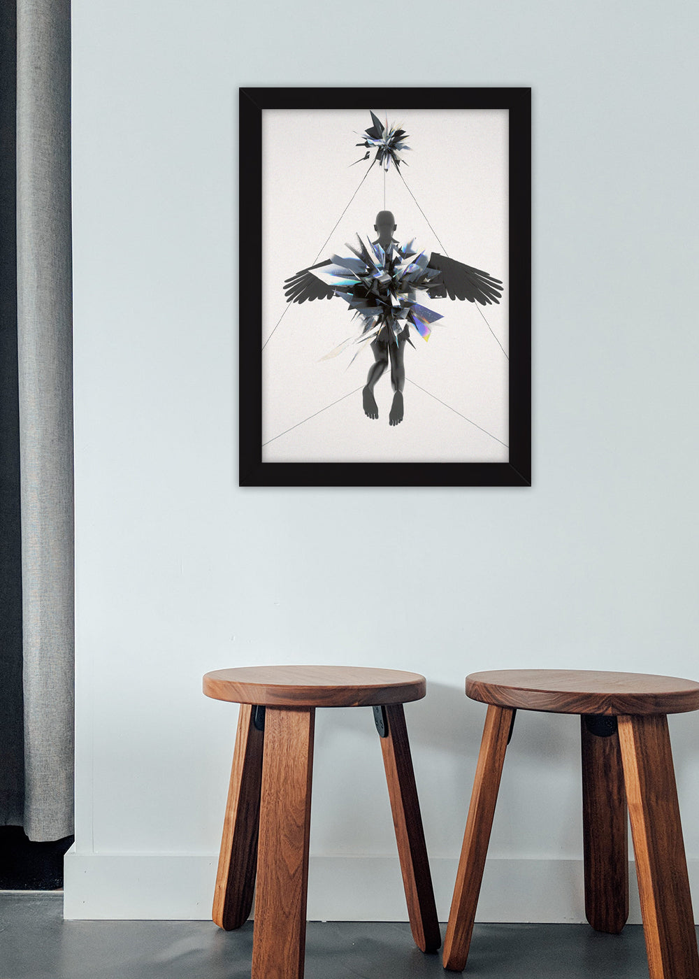 Quadro Decorativo O anjo - Abstrato - Com vidro